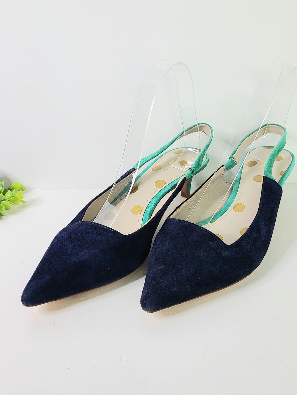 Boden Florrie Two-Tone Genuine Suede Kitten Heel Slingbacks